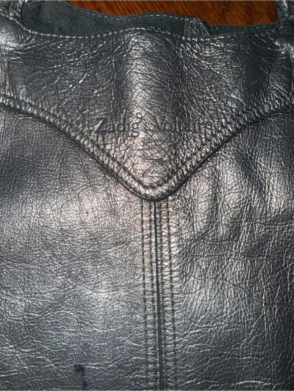 Zadig & Voltaire Metallic Silver Leather Tote - Picture 2 of 4